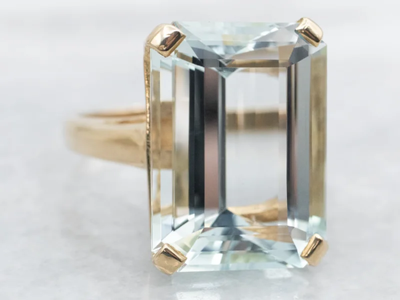 Promise engagement rings for women -Stunning Aquamarine Cocktail Ring