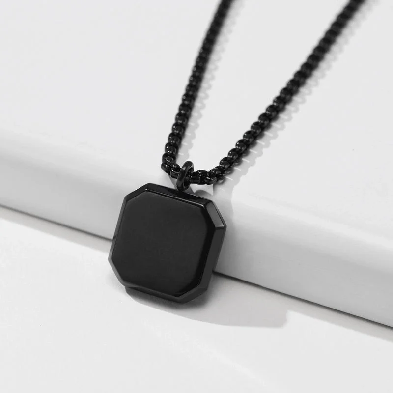 Black Pendant with Chain 60cm