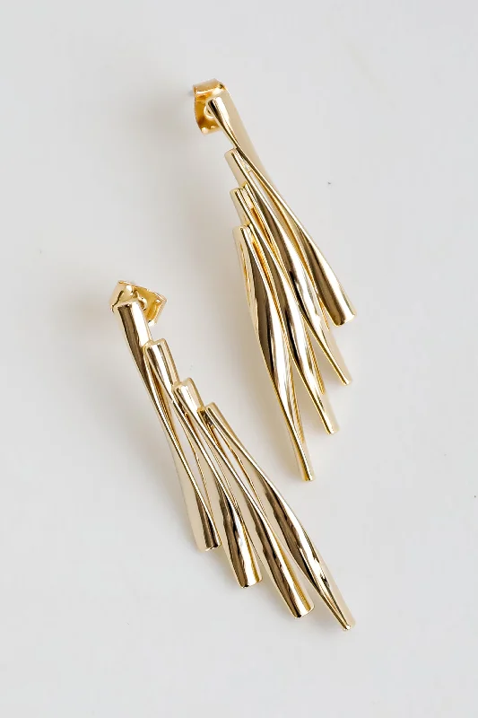 Trendy earrings for women -Harley Gold Statement Earrings