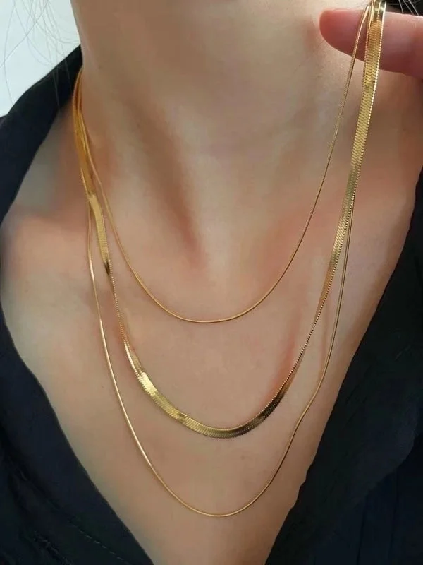 Long gold necklaces for women -Gold Plated