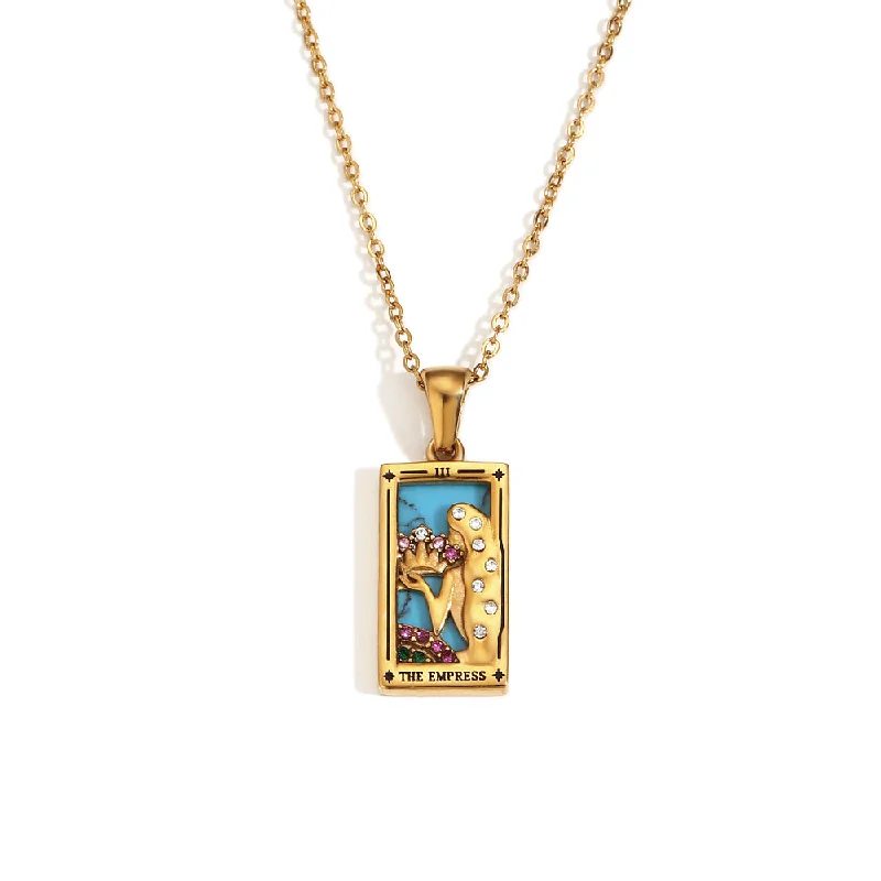 Original New Tarot Necklace-Gold-Queen