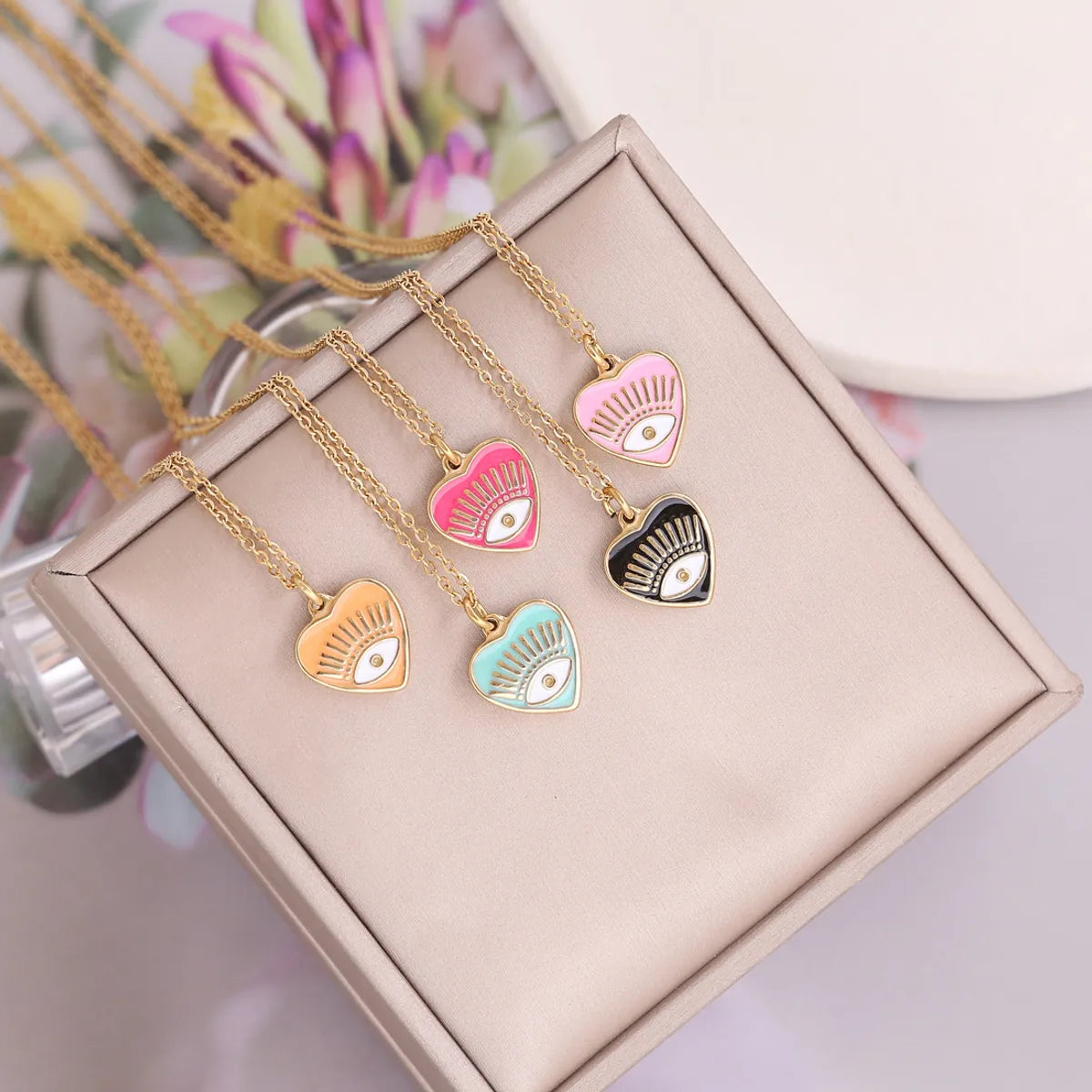 Diamond necklaces for women -Stainless Steel Fashion Heart Plating