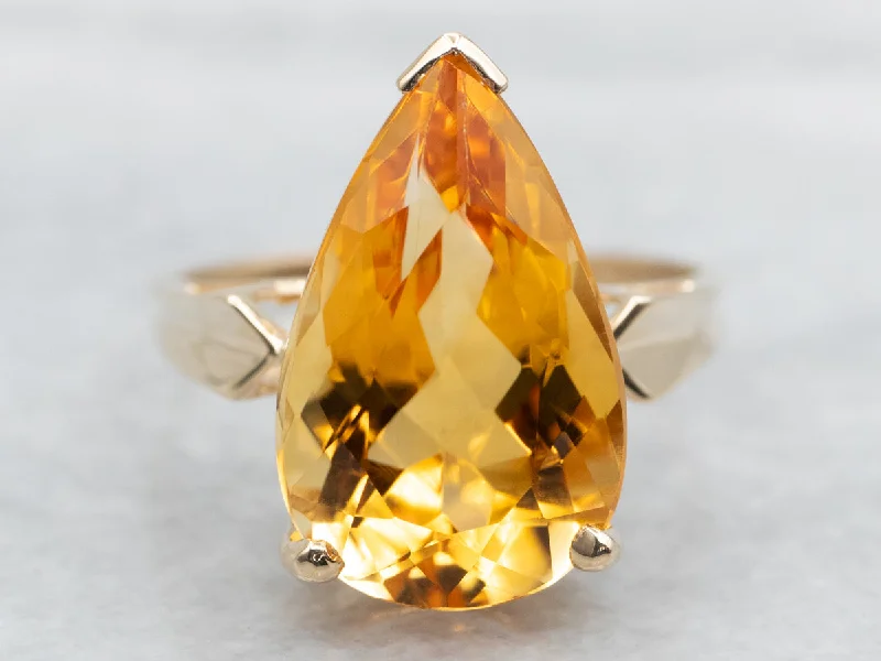 Dainty rings for women -Citrine Solitaire Ring