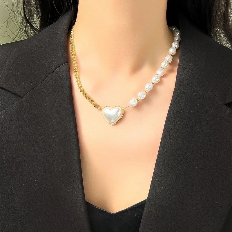 Jyh1095 Necklace Gold Pearl Golden Balls Love Heart