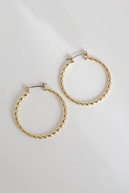 Colorful earrings for women -FINAL SALE - Joanna Gold Twisted Hoop Earrings