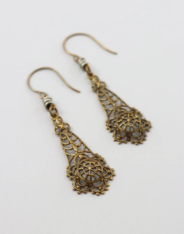 Long dangling earrings for women -Garden Urn Earrings, (1 pair)