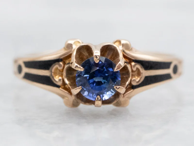 Custom rings for women -Rose Gold Sapphire Solitaire Ring