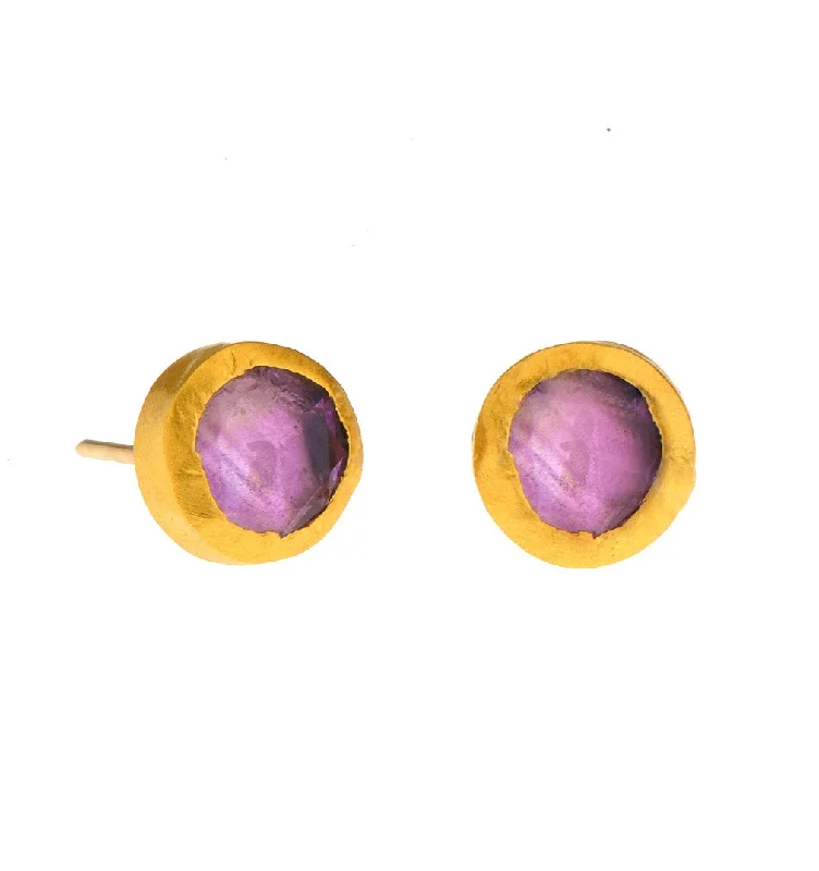 Handmade earrings for women -Nava Zahavi Amethyst stud Earrings