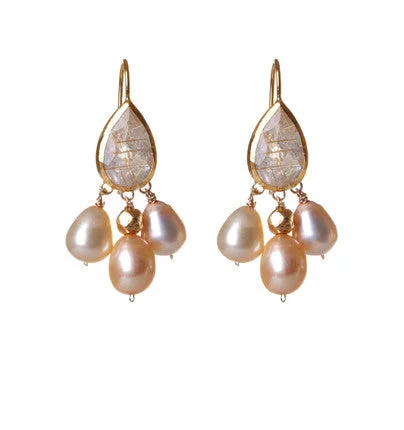 Single earring for women -Nava Zahavi Pinkish Pearl Earrings