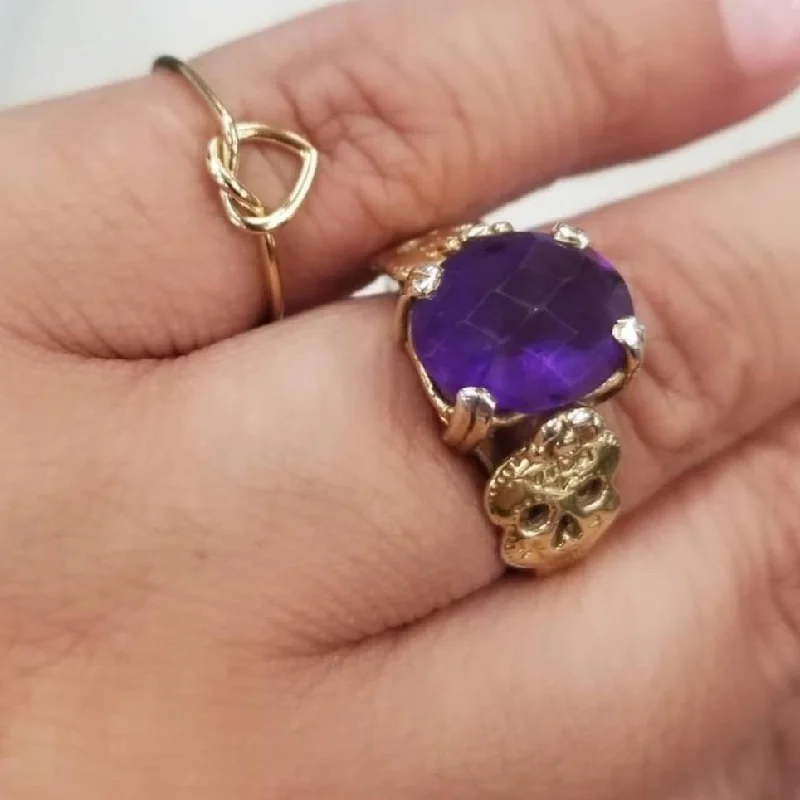 Women’s rings with sapphires -Sugar Skull Amethyst Ring