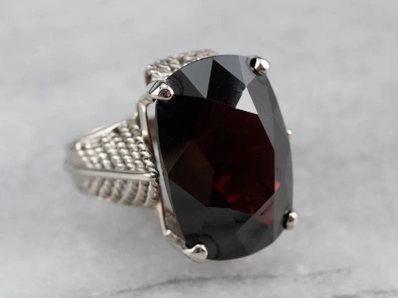 Heart-shaped rings for women -Bold Garnet Gold Cocktail Ring