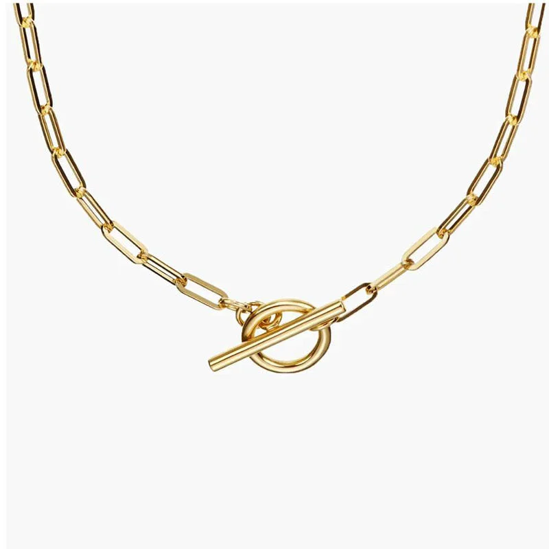 Diamond necklaces with pendants for women -IG Style Chain Stainless Steel 18K Gold Plated Necklaces