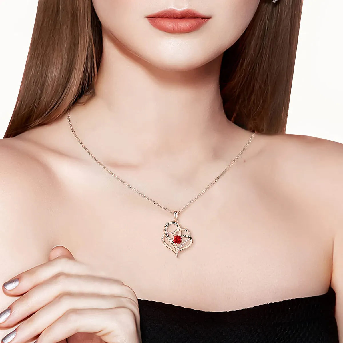 Adjustable gold necklaces for women -Simple Style Classic Style Heart Shape Sterling Silver Inlay Zircon Pendant Necklace