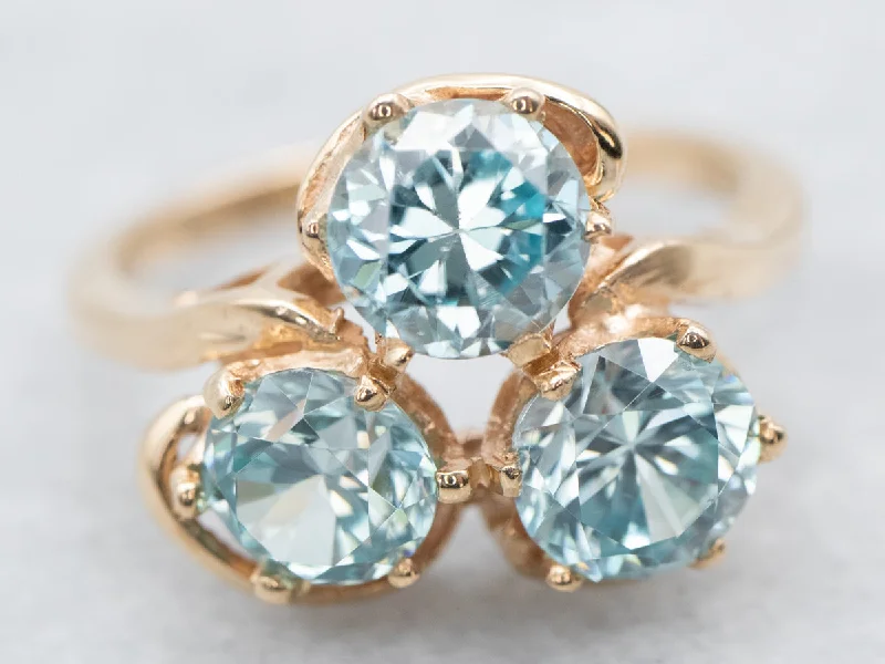 Custom rings with initials for women -Vintage Zircon Cluster Ring