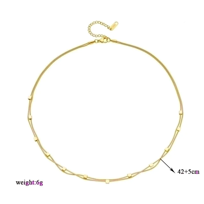 Modern necklaces for women -Simple Style Geometric Stainless Steel Plating 18k Gold Plated Layered Necklaces