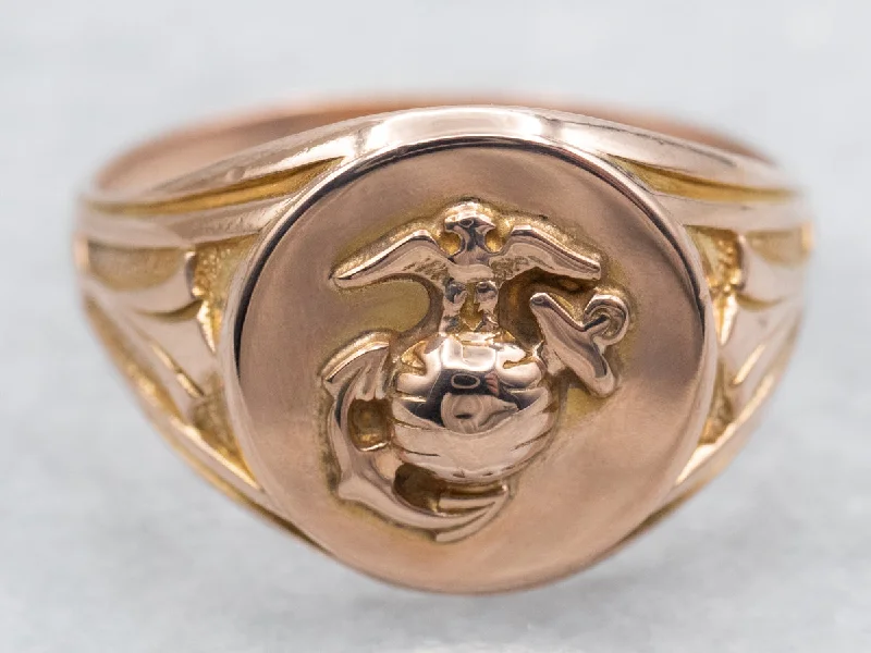 Simple diamond rings for women -Marine Corps Signet Ring