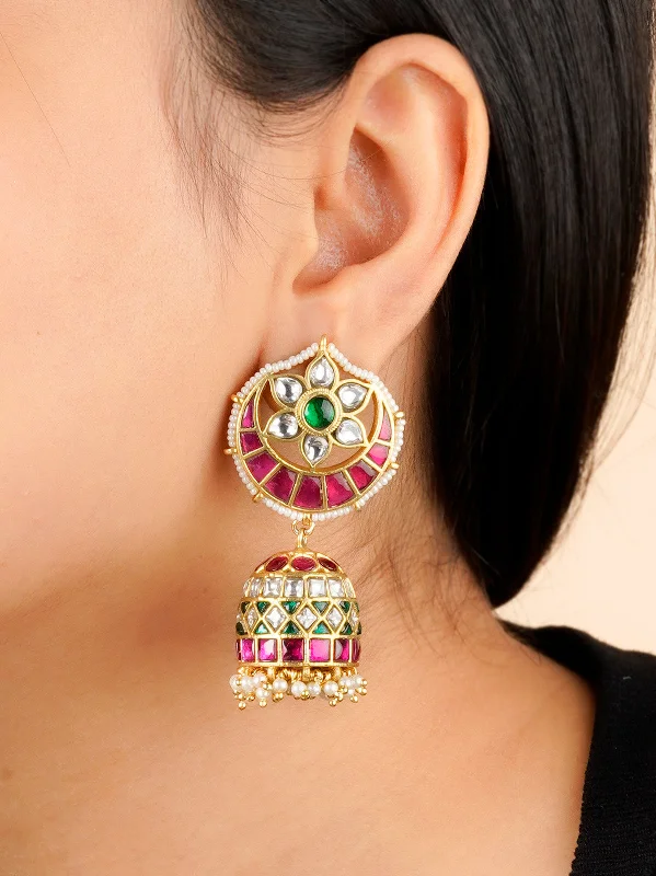 Shell earrings for women -Multicolor Gold Plated Mishr Earrings - MR-E139M