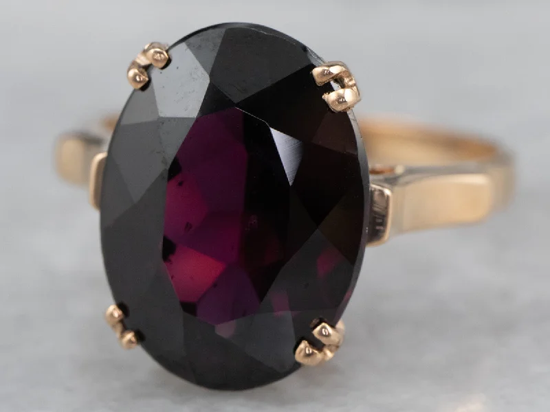 Wedding ring sets for women -Grape Garnet Gold Statement Ring