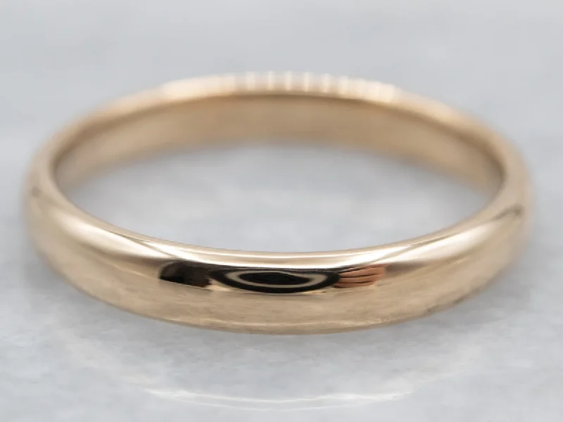 Designer rings for women -Men's 14K Yellow Gold Classic Band Ring