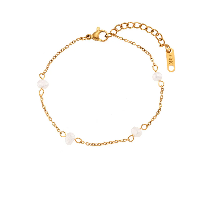 Freshwater Pearl Bracelet - Gold