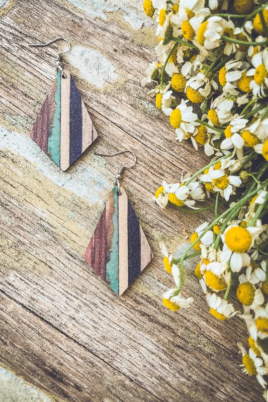 Bohemian earrings for women -Beautiful Wood Drop Earrings