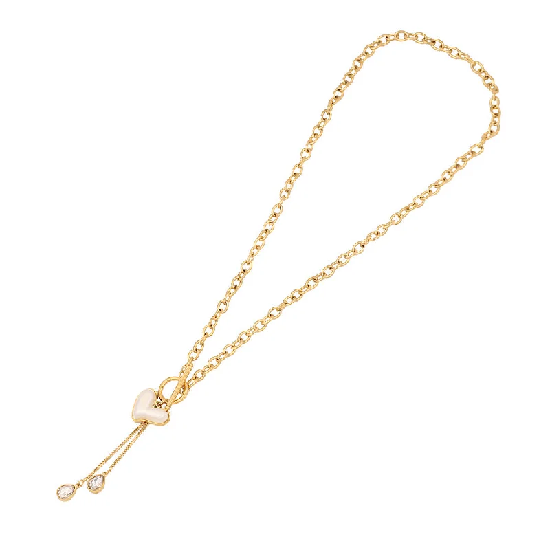 Classic gold necklaces for women -Fashion Heart Stainless Steel Electroplating Necklaces