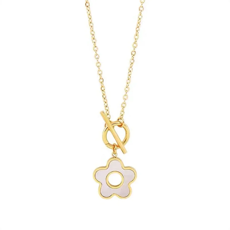 Unique necklaces for women -Geometric Titanium Steel 18K Gold Plated Necklaces