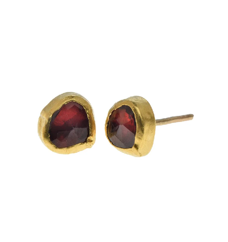 Hoop earrings for women -Nava Zahavi Garnet Vine drop