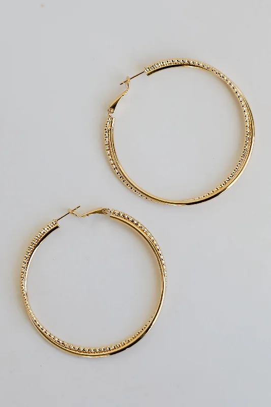 Aqua earrings for women -Heidi Gold Double Hoop Earrings