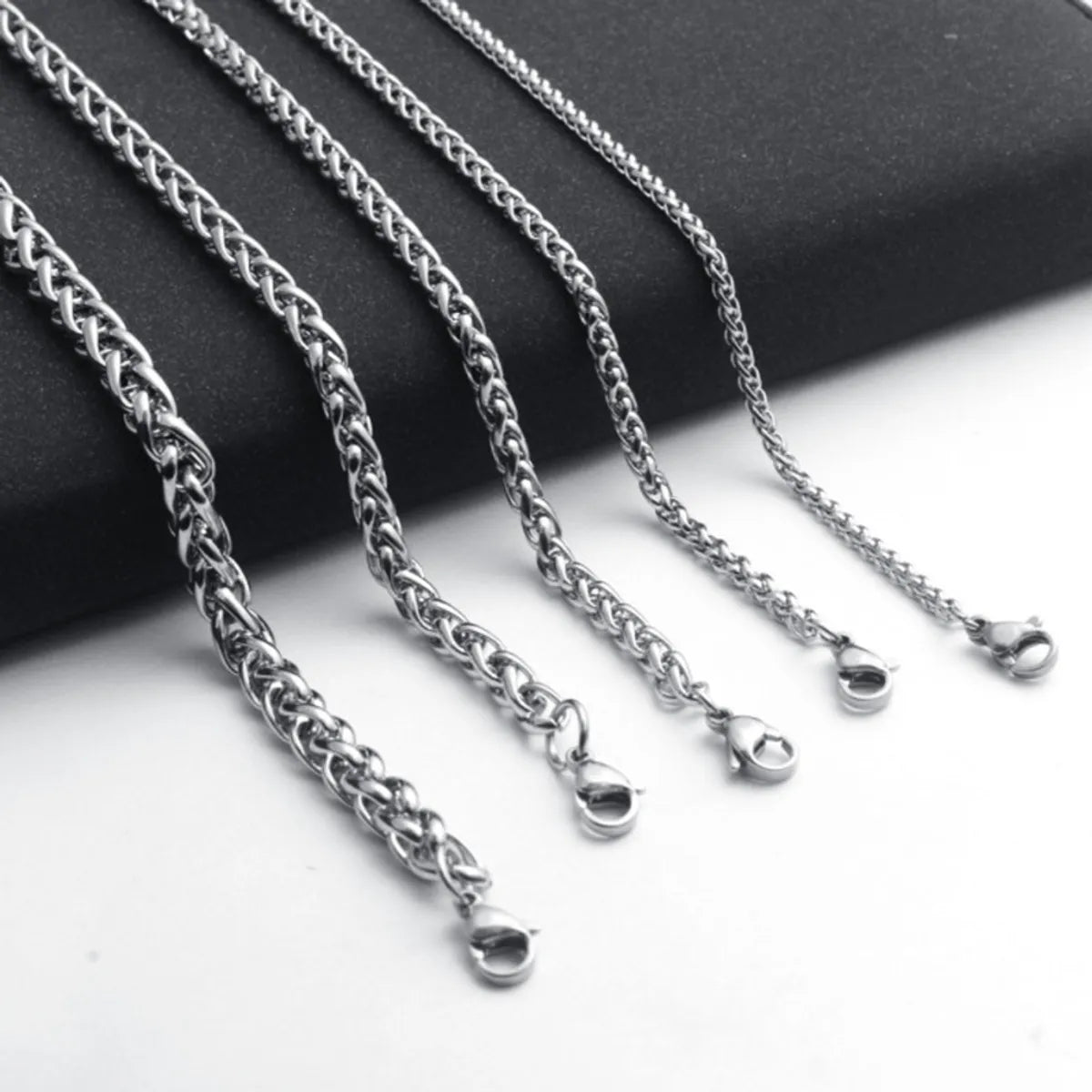 Pendant necklaces for women -Streetwear Solid Color Stainless Steel Unisex Necklace 1 Piece