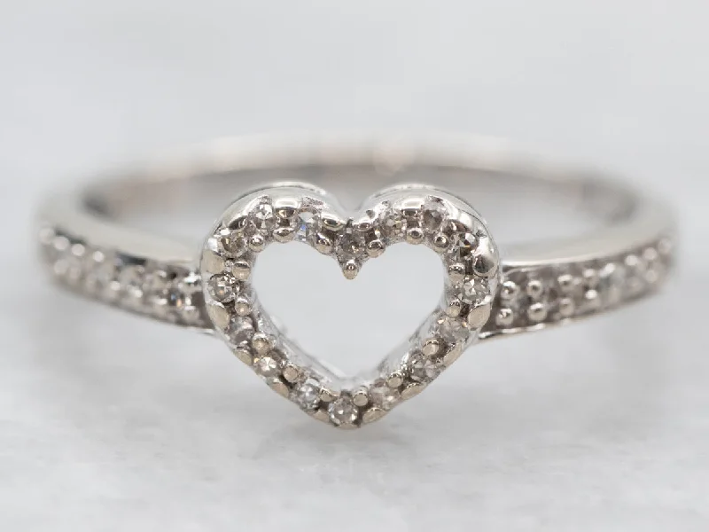 Elegant fashion rings for women -Sweetheart Diamond Heart Ring