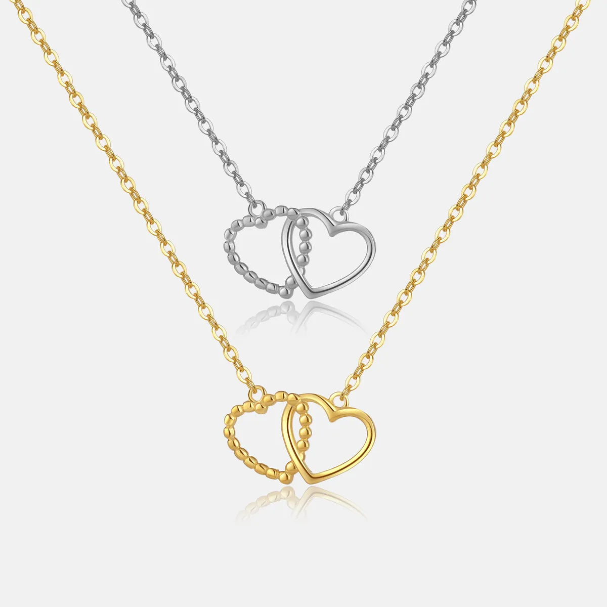 Fashion necklaces for women -Simple Style Heart Shape Sterling Silver Plating 18k Gold Plated White Gold Plated Pendant Necklace