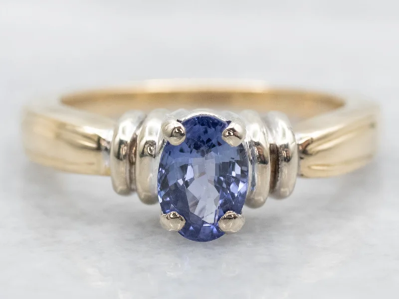 Wedding rings with colored stones for women -Oval Cut Sapphire Solitaire Ring