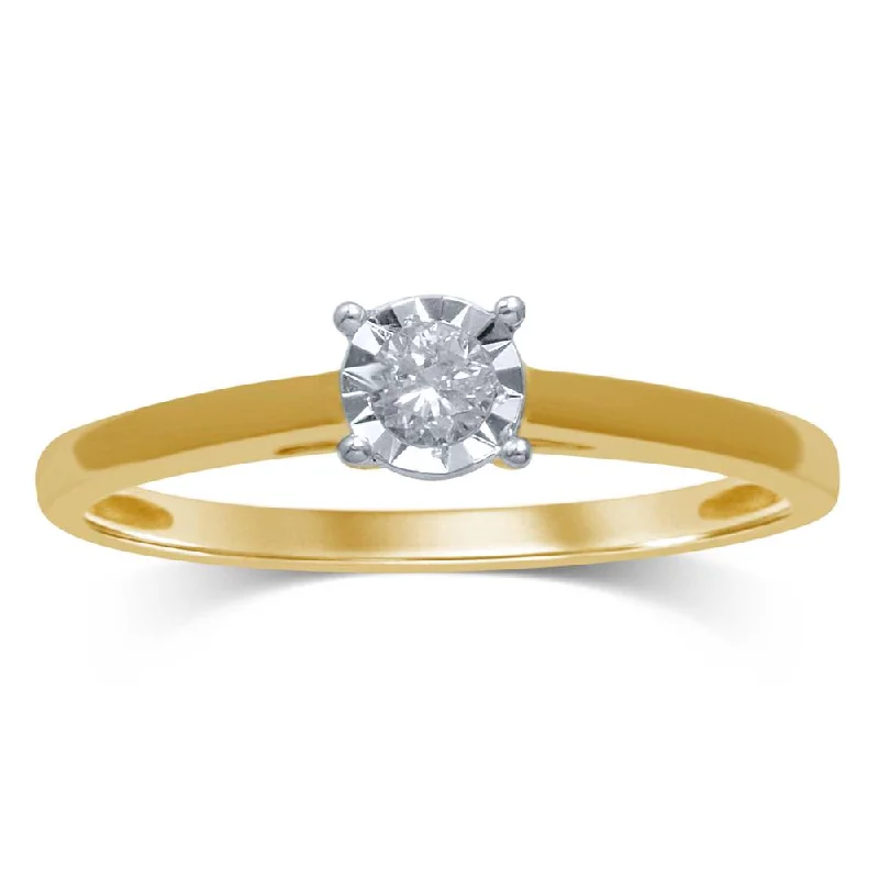 Engagement rings with heart-shaped diamonds for women -14K 0.10CT Diamond RING