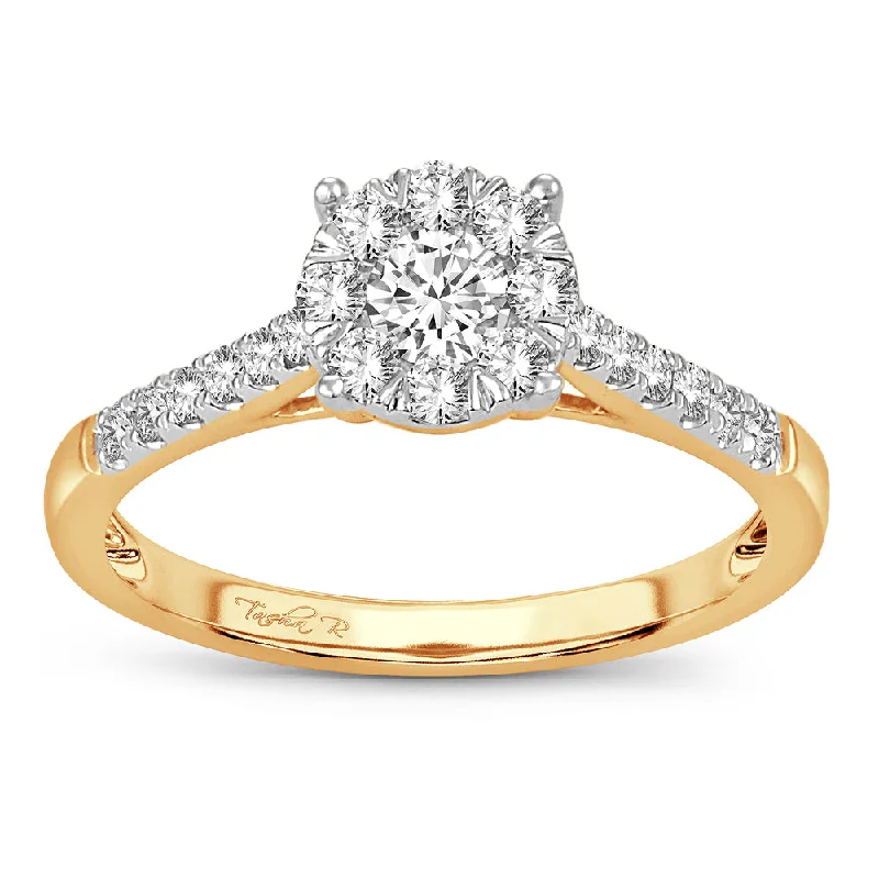 Platinum engagement rings for women -14K 0.50CT Diamond ring