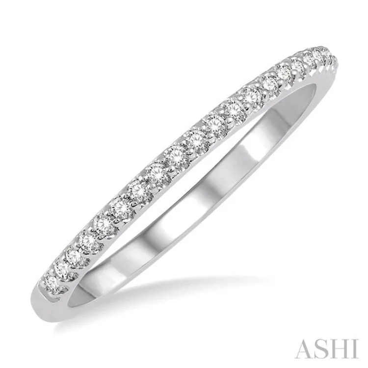 Luxury engagement rings for women -1/10 ctw Round Cut Diamond Wedding Band in 14K white Gold