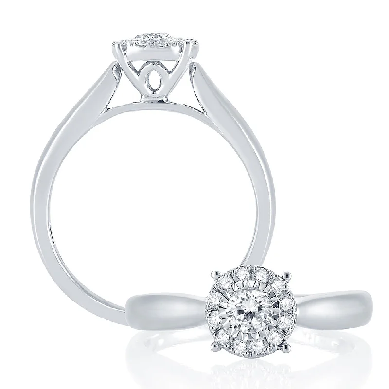 Elegant engagement rings for women -14K 0.26CT Diamond RING