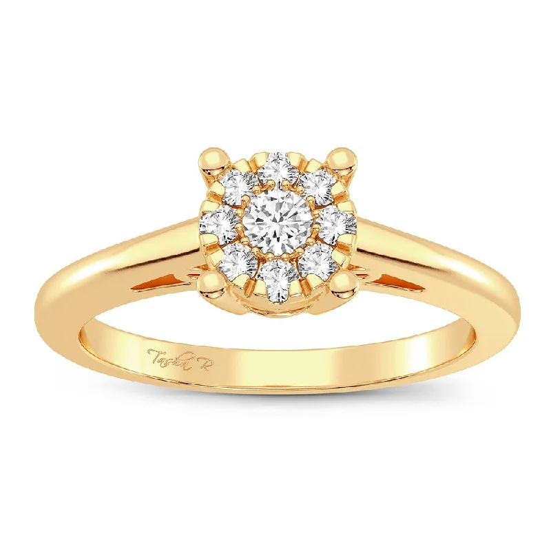 Engagement rings with classic design for women -14K 0.14CT Diamond Ring