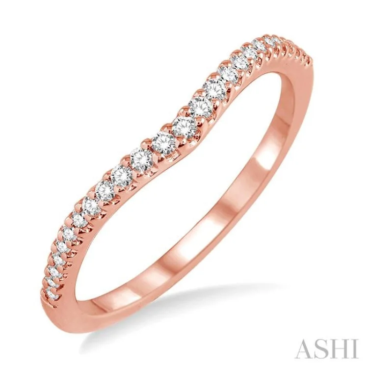 Custom engagement rings for women -1/6 ctw Round Cut Diamond Wedding Band in 14K Rose Gold