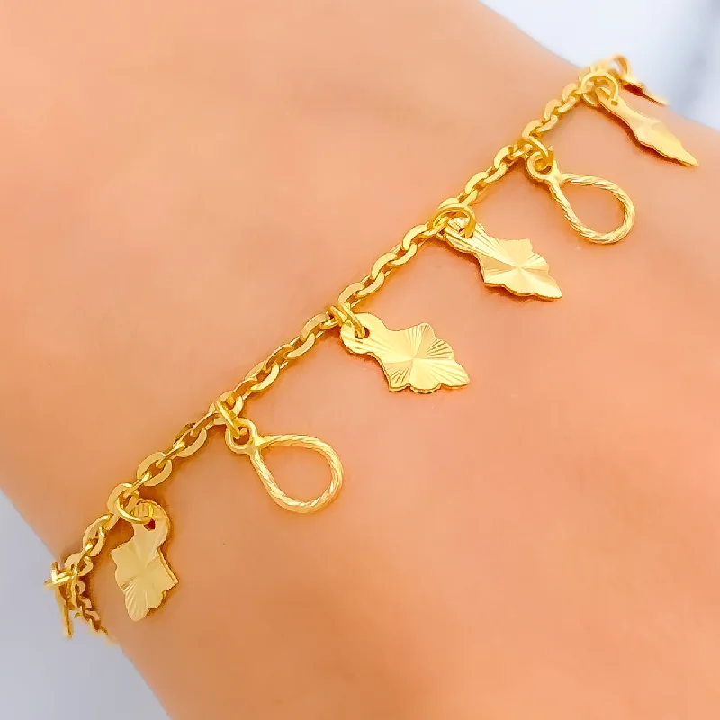 Faux leather bracelets for women -Everyday Graceful 22K Gold Charm Bracelet