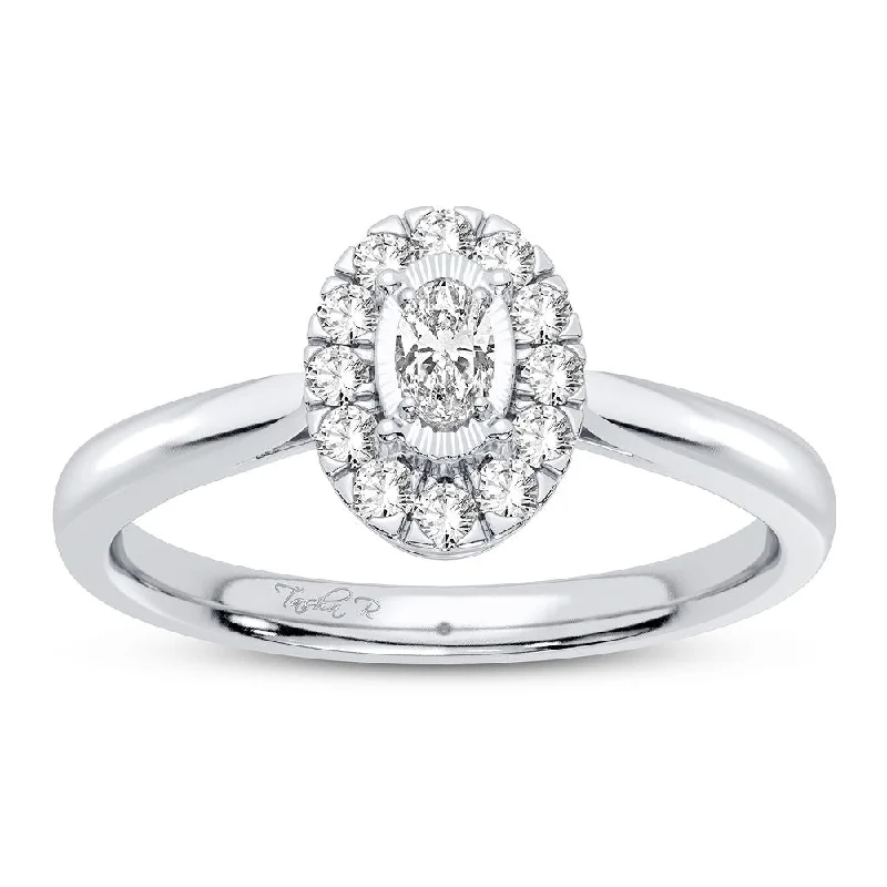 Engagement rings with unique side stones for women -14K 0.25CT Diamond Ring