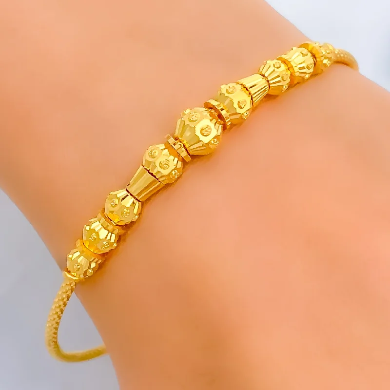 Wrap bracelets for women -Gorgeous Beaded 22k Gold Bangle Bracelet