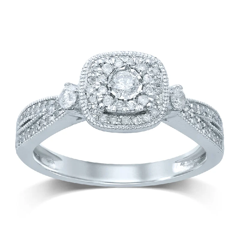 Unique engagement rings for women -14K 0.40CT  Diamond RING