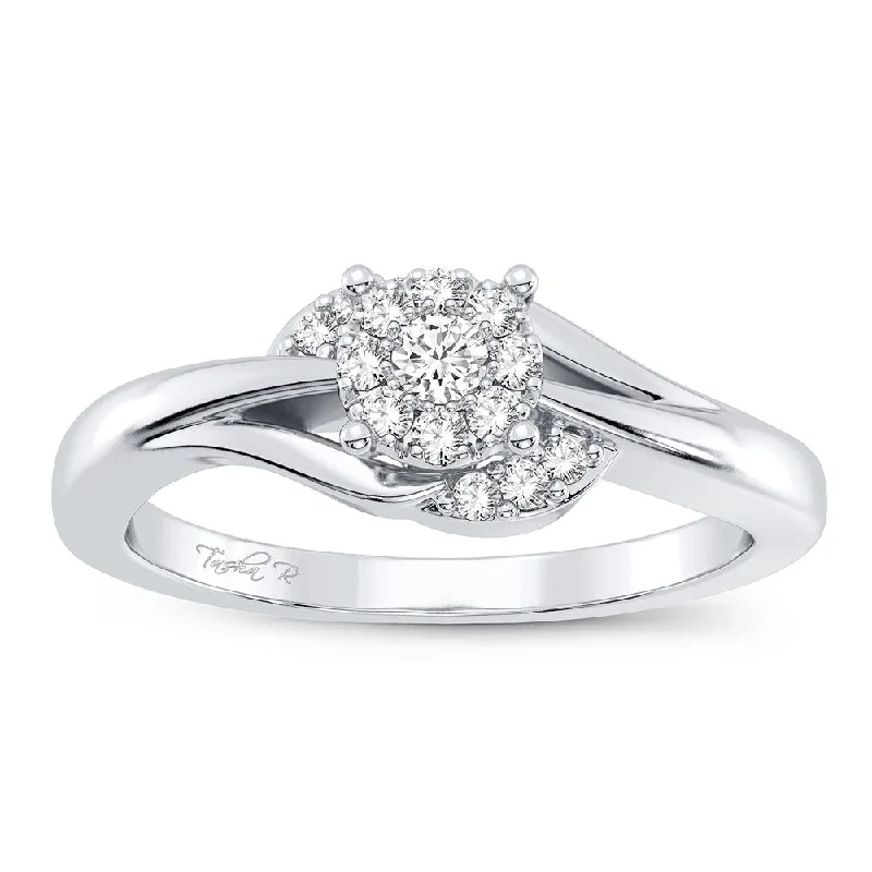 Classic engagement rings for women -14K 0.11CT Diamond Ring