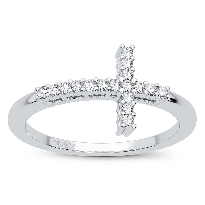 Diamond solitaire engagement rings for women -14K 0.11CT DIAMOND RING