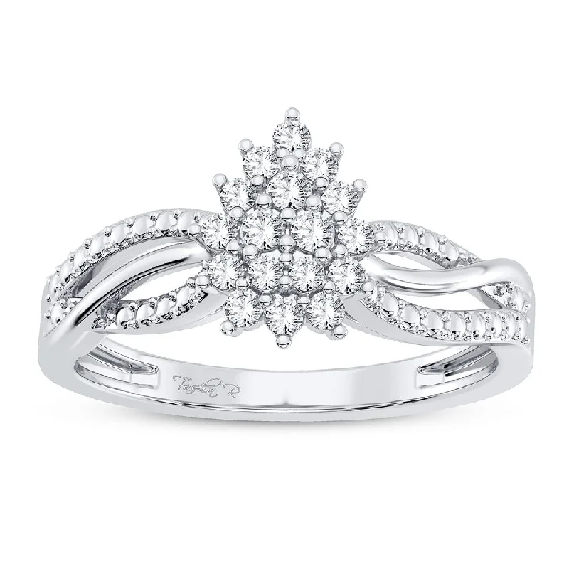 Engagement rings with round diamonds for women -10K 0.20CT DIAMOND RING