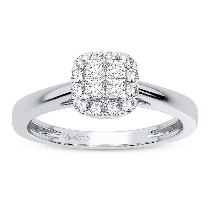 Oval engagement rings for women -10K 0.25CT Diamond Ring