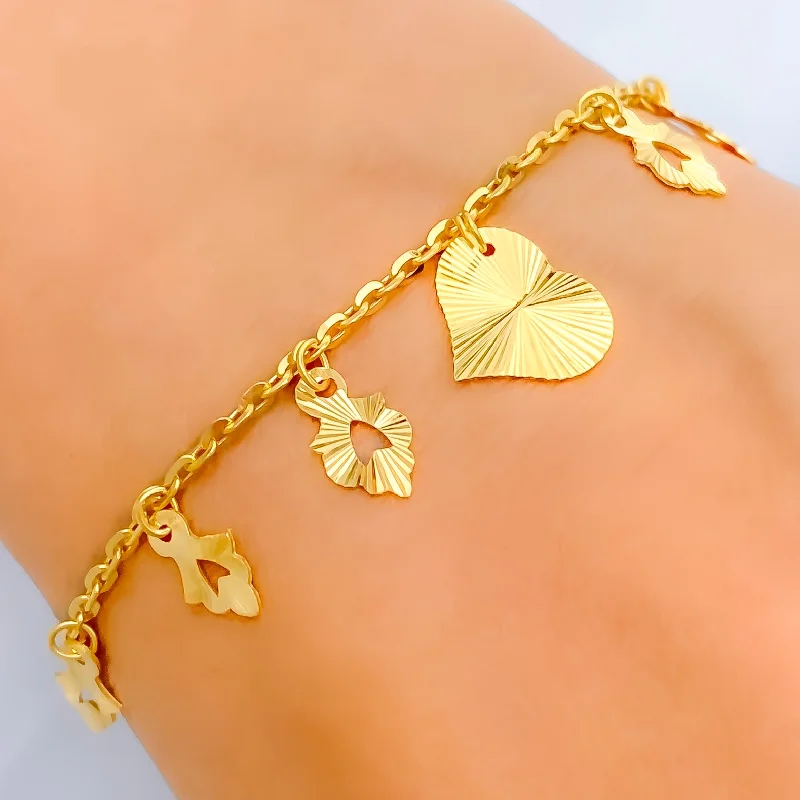 Classic bracelets for women -Iconic Sparkling 22K Gold Charm Bracelet