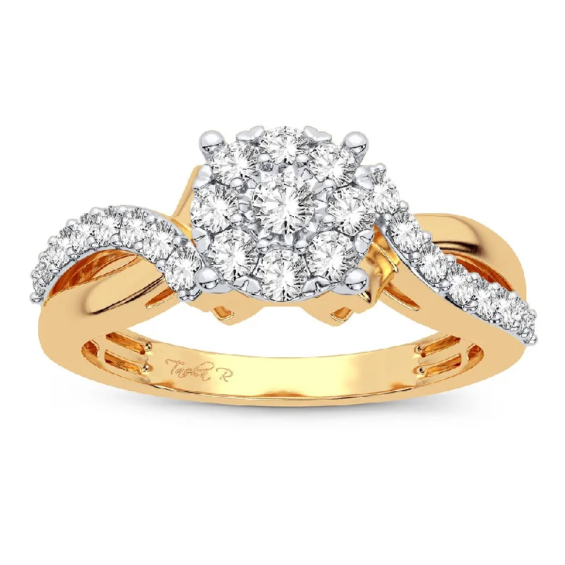 Engagement rings with modern sophistication for women -10K 0.50CT Diamond Ring