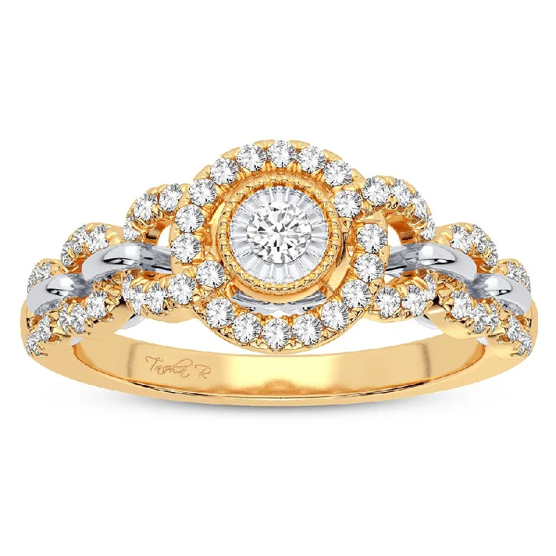 Gold engagement rings for women -10K 0.25CT DIAMOND RING